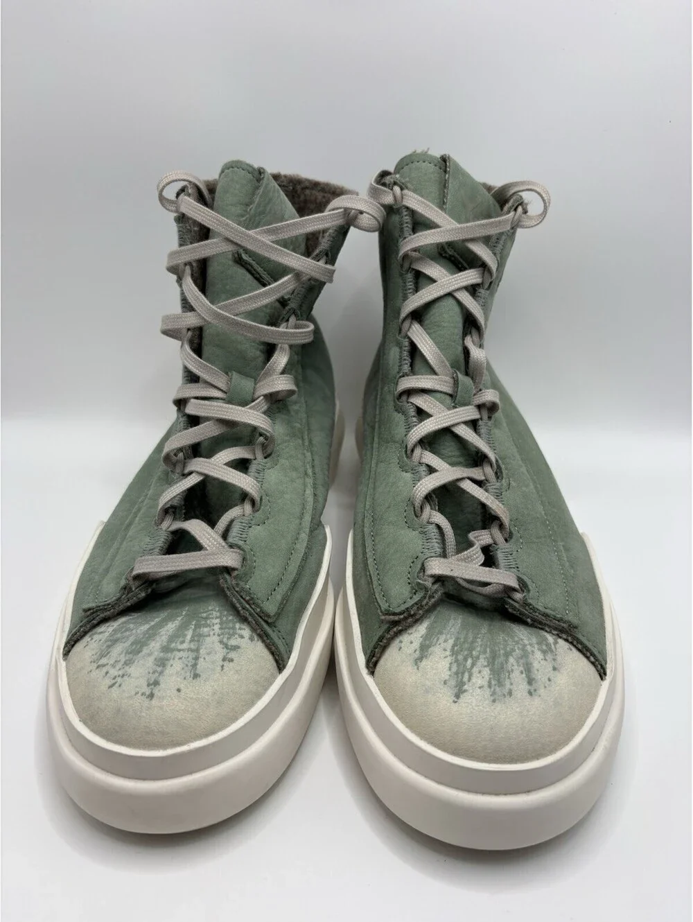 Adidas Y-3 Yohji Yamamoto Green Leather Nizza Hi Sneakers IG2922 Size 9